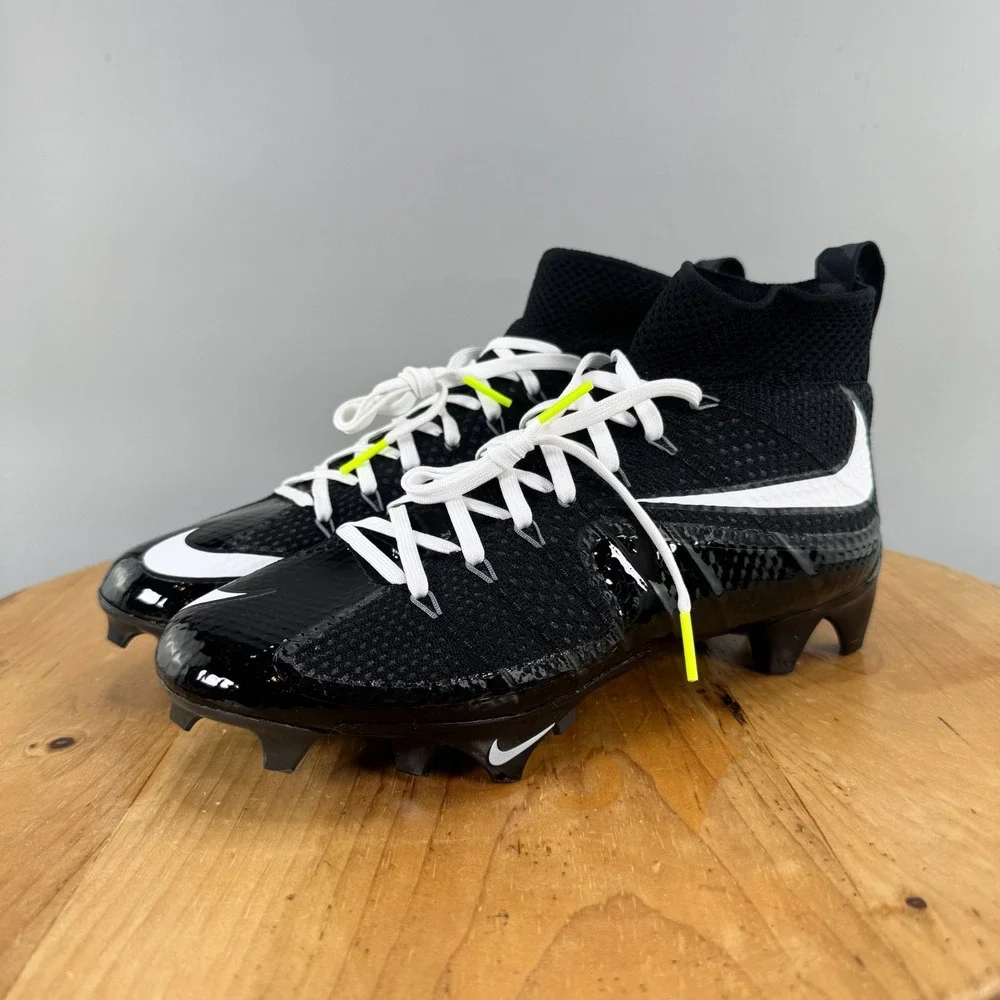 Nike Vapor Edge 360 Untouchable Mid Mens Size 7.5 Football Cleats Black White